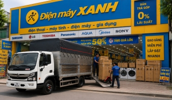 Xe tải Nissan Đồng Vàng NS350L chở hàng điện máy - điện lạnh