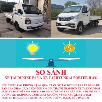 So sánh xe tải Hyundai Porter H150 và xe tải Dunine E6: Nực cười nhưng cũng thấy hợp lý