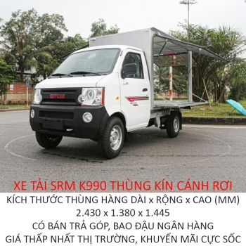 Xe Tải SRM K990 Thùng Kín Cánh Rơi Bán Hàng Lưu Động