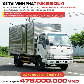 Xe Tải Vĩnh Phát NK650 Tải 3.5 Tấn Thùng Dài 4.4m